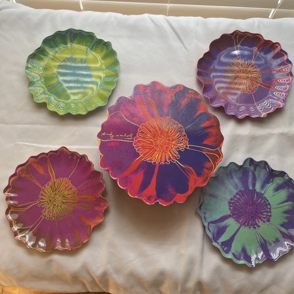 Vibrant Floral Plate Set by
